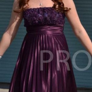 purple floral prom dress